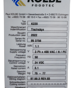 Null Knochenbandsäge Kolbe K220 Bandsäge Tischmodell Fleischsäge 400V Linksauslage -Angebote Bartscher Store 1c82879b 3b8f 4ddb ba71 48b3df79d379 1