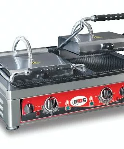 Titelseite 12 GMG - Doppel-Kontaktgrill - ▲ & ▼ Gerillt - Mit Grillplatten Aus Gusseisen, Fettauffangschale Und Temperaturregelung 50° - 300° C