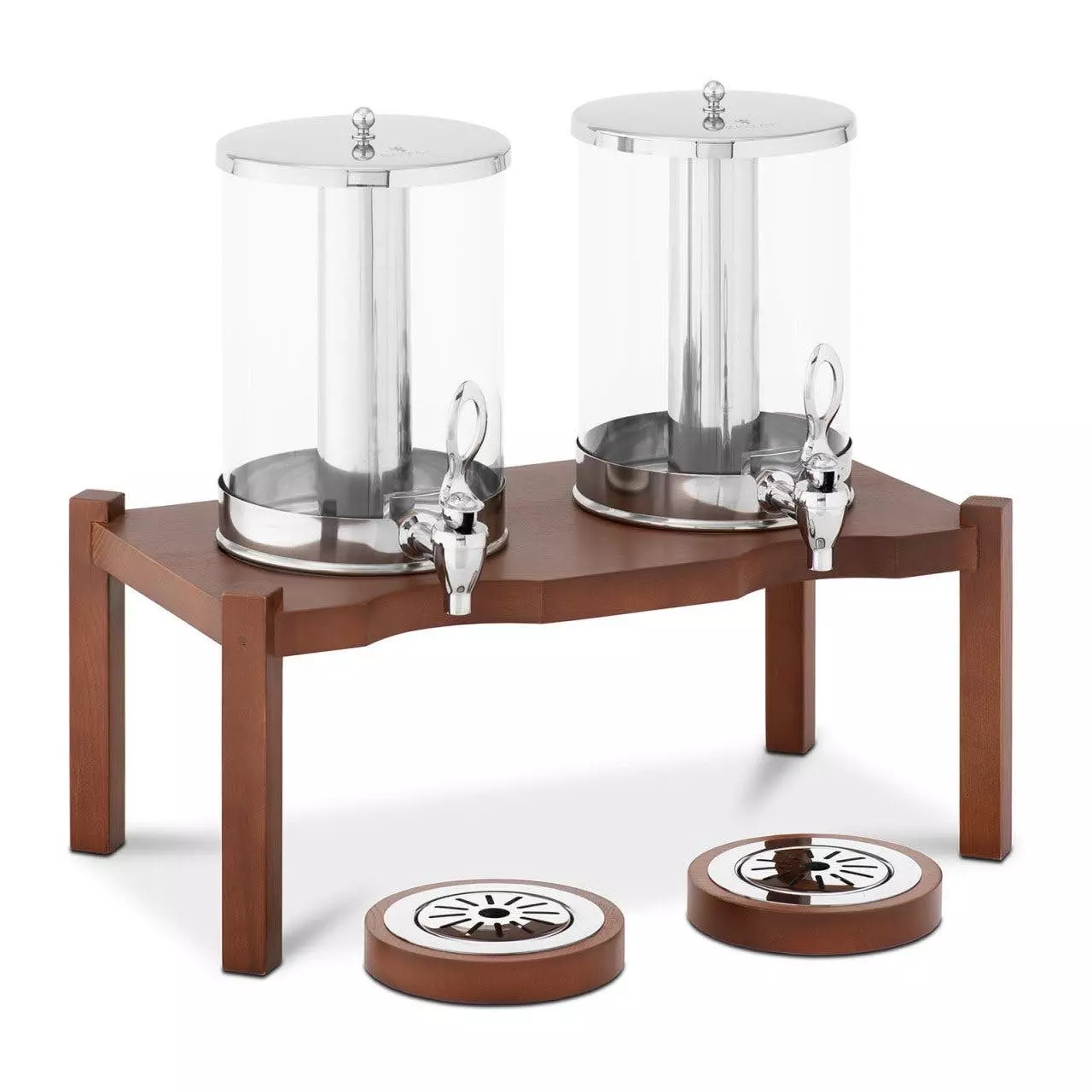 Royal-catering Royal Catering Saftspender - 2 X 7 L - Kühlsystem - Dunkles Holzgestell 1 Royal-catering Royal Catering Saftspender - 2 X 7 L - Kühlsystem - Dunkles Holzgestell