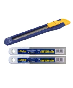 Null Schneidemesser / Cutter 9 Mm Eco + Abbrechklinge / Cutterklinge KATANA 9 * 80 * 0,4 Mm KATANA, SK5, 12 Segmente, 20 Stück