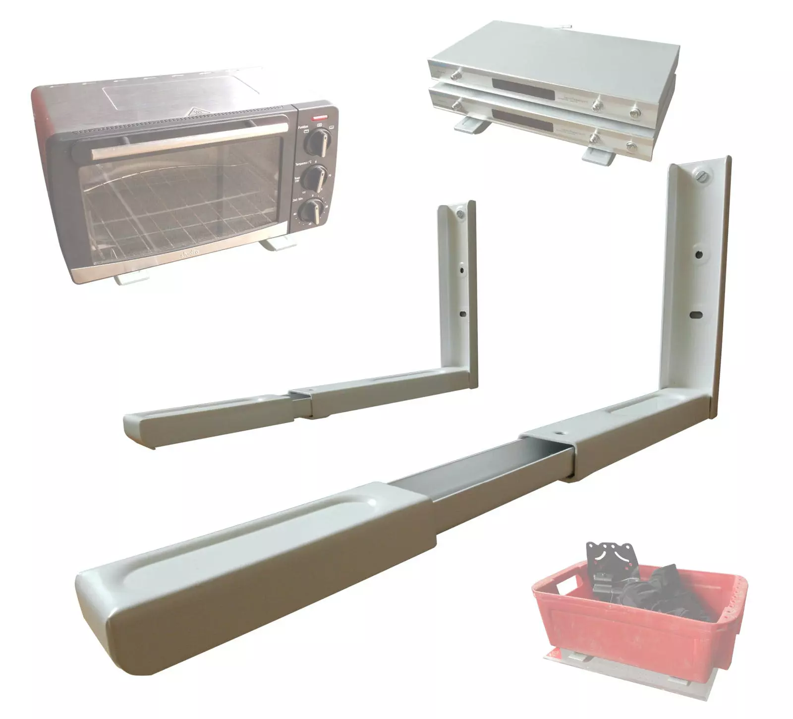 Null Wandhalterung Weiß Für Mikrowelle Küche Ofen Grill Halterung Regal Ablage Ausziehbar 7 Null Wandhalterung Weiß Für Mikrowelle Küche Ofen Grill Halterung Regal Ablage Ausziehbar – Bild 7